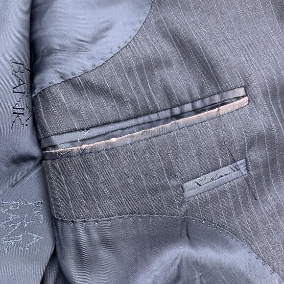 Jos A Banks Blazer Men 42R Gray Pinstripe Gordon Super 150s Wool Signature VTG‎ - Picture 14 of 15